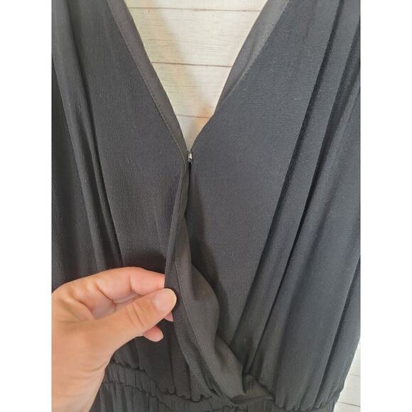 MADEWELL WIDE LEG DEEP V-NECK JUMPSUIT IN BLACK, SZ SMALL - Picture 2 of 12